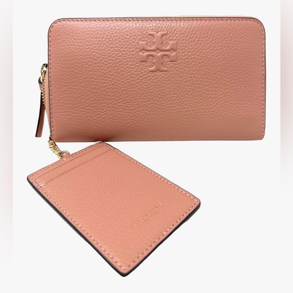 NWT Tory Burch Rose Pink Moon Thea Zip  Continental Wallet with Card Holder